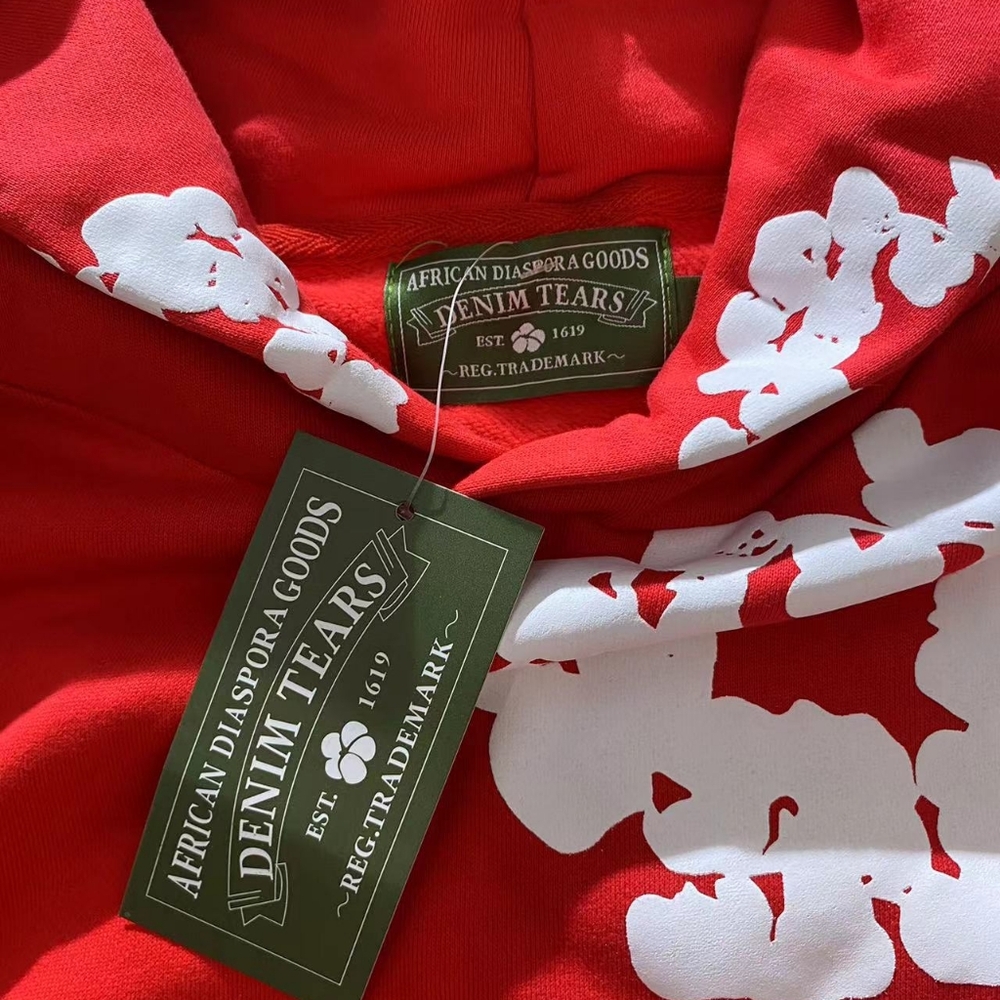 Denim Tear Hoodie red - Picture 3 of 4